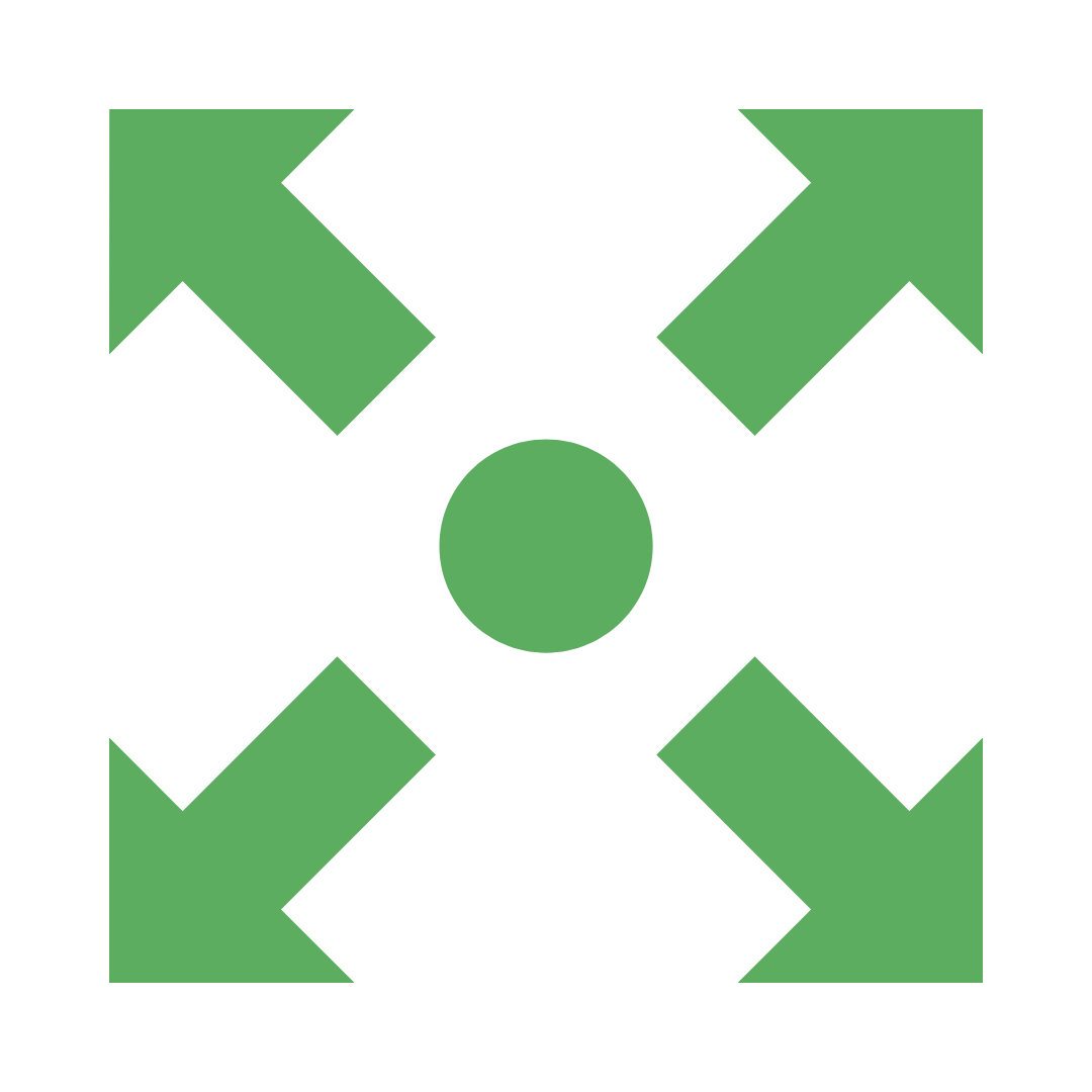 zielona ikona czterech strzałek wskazujących różne kierunki