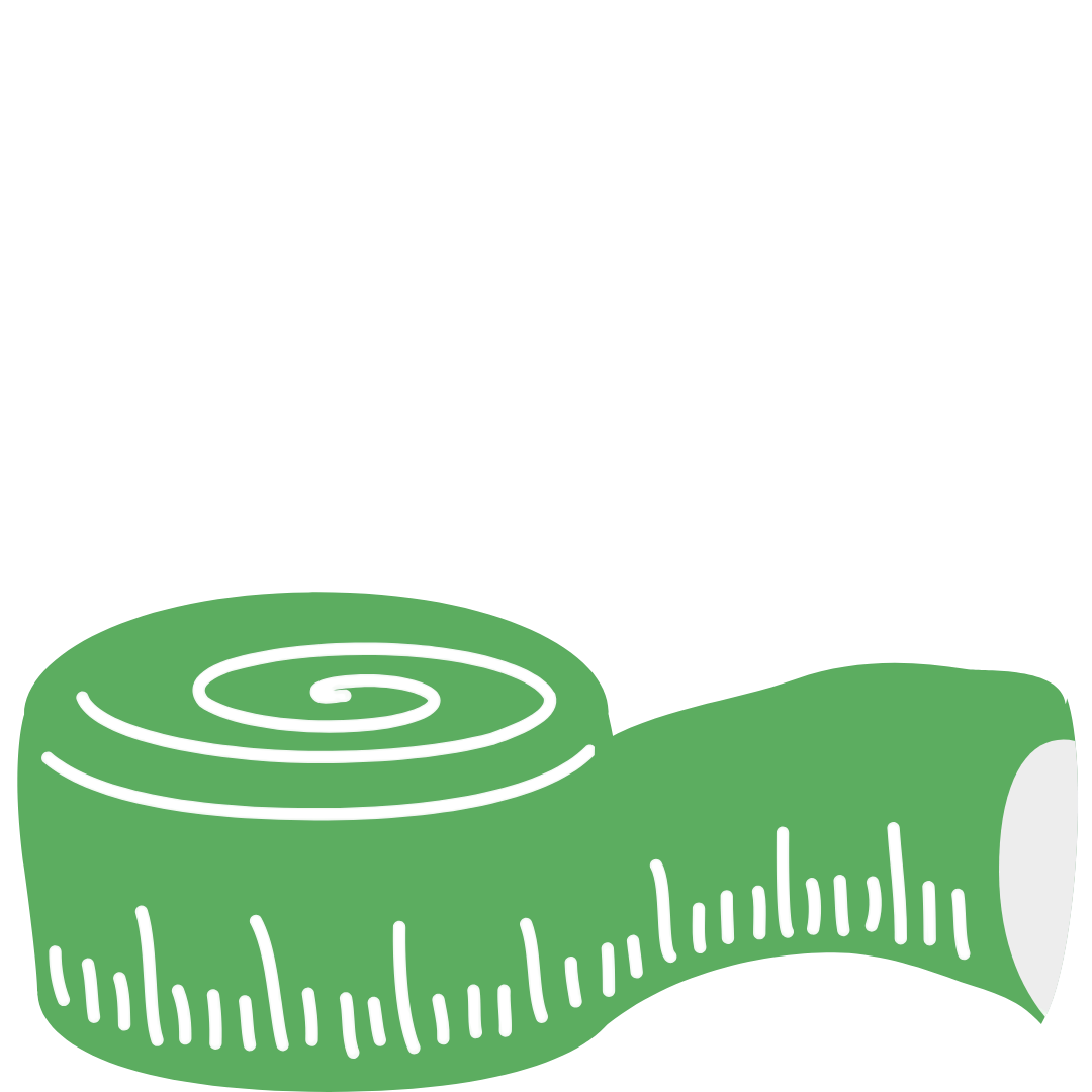 zielona ikona miary tzw. metra krawieckiego